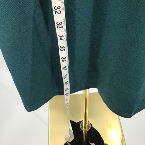 UNIQUE VINTAGE 3X-20 Plus Curvy Teal Green V-Neck Ruffle Wiggle Dress NWT B115 - Picture 4 of 11